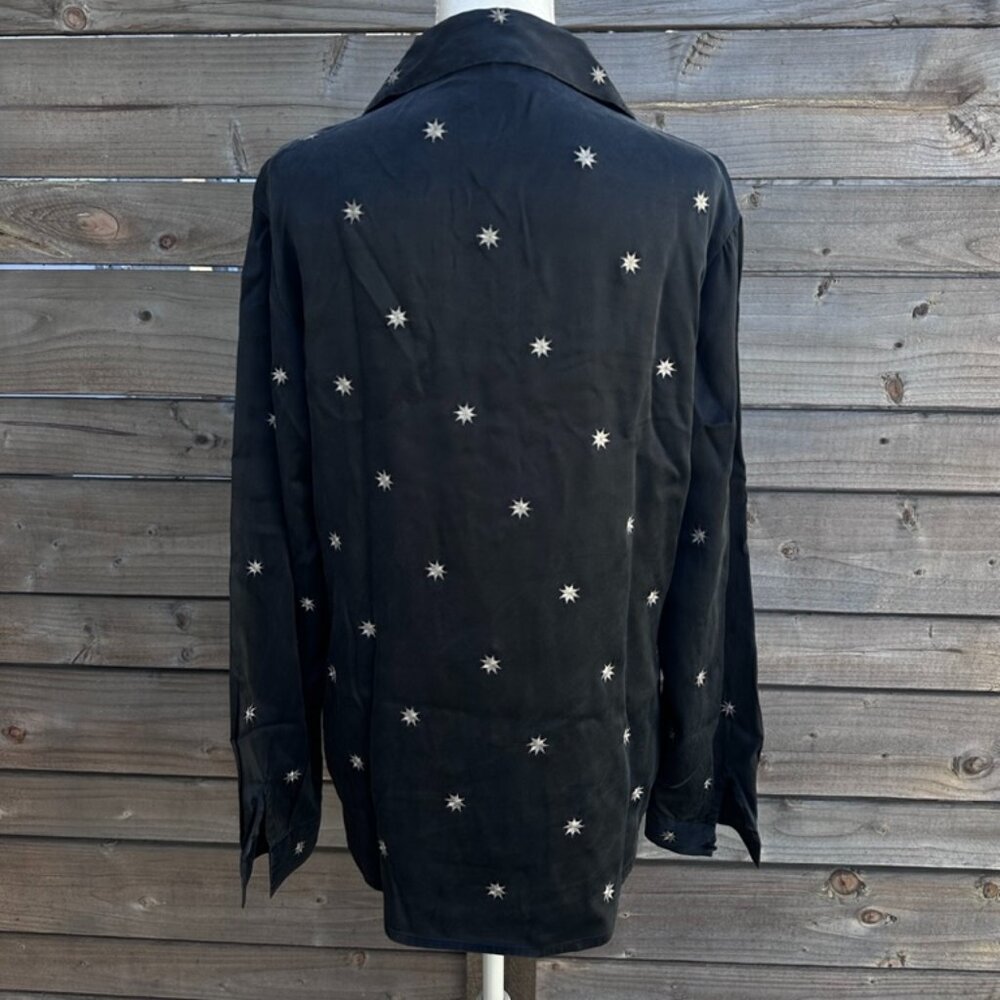 Vintage Ishyu Silk Embroidered Star Blouse - S/10 - Picture 5 of 8